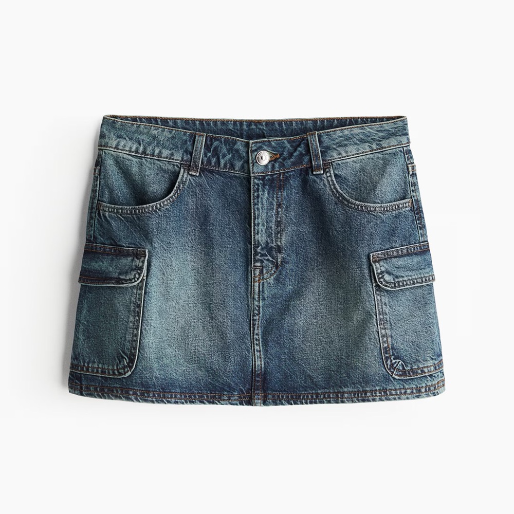 H&M Denim Mini Cargo Skirt NWT